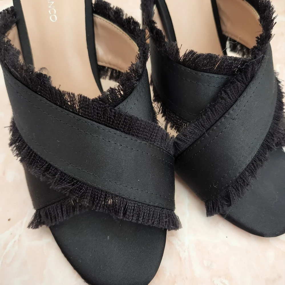 Tony Bianco Black Cross Strap Ribbon Heels - Picture 3 of 7